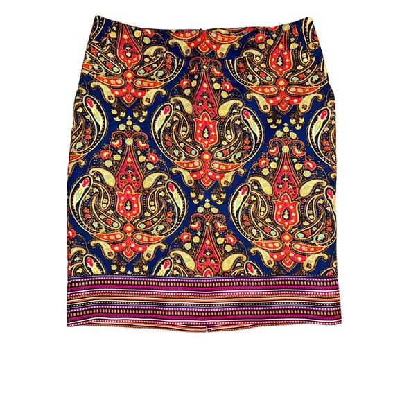Merona‎ Paisley Print Skirt Colorful Pattern Pencil Skirt Office Career - Picture 1 of 8